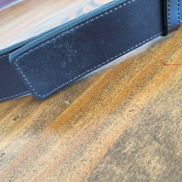 Original Penguin Black Leather Belt - Size 38 - Picture 7 of 8